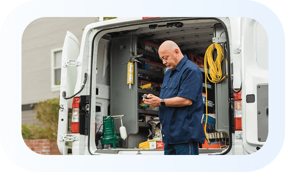 Technician at the service van